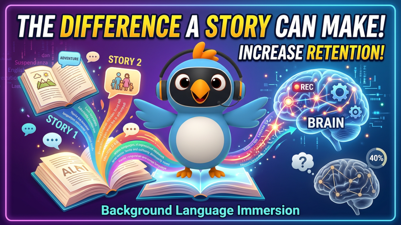 The Difference a Story Can Make:  How Background Language Immersion can Increase Retention by up to 300%